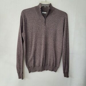 WEIV Los Angeles Mens Quarter Zip Pullover Sweater Brown - Medium‎